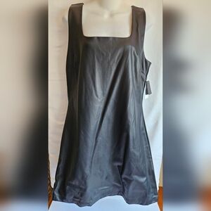 And Now This Faux Leather Square Neck Mini Dress | Size L | NWT